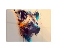 Hyena Face Splashart Light Background Glass Chopping Board Warren Reed - Designer Brown One Size