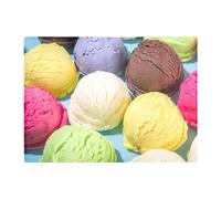 Warren Reed - Designer Ice Cream Scoops Glass Chopping Board, Yellow