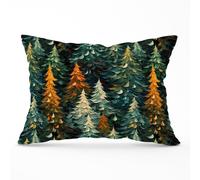 Warren Reed - Designer Impasto Style Christmas Trees Cushions in Green | Size: 45 cm x 45 cm Warren Reed - Designer Green 45 cm x 45 cm