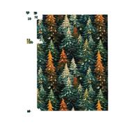 Warren Reed - Designer Impasto Style Christmas Trees Jigsaw Puzzle in Green | Size: 1000 Pieces Warren Reed - Designer Green 1000 Pieces