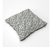Warren Reed - Designer Irregular Sketched Block Textured Floor Cushion in Grey | Size: Large Warren Reed - Designer Grey Large
