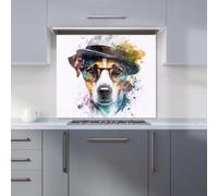 Warren Reed Designer Jack Russell Dog Splashart Premium Glass Kitchen Splashback W700mm X H650mm