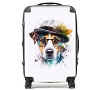 Warren Reed - Designer Jack Russell Dog Splashart Suitcase - Lightweight Hard Case, TSA Lock, 4 Spinner Wheels