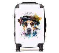 Warren Reed - Designer Jack Russell Dog Splashart Suitcase - Lightweight Hard Case, TSA Lock, 4 Spinner Wheels