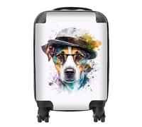Warren Reed - Designer Jack Russell Dog Splashart Suitcase - Lightweight Hard Case, TSA Lock, 4 Spinner Wheels
