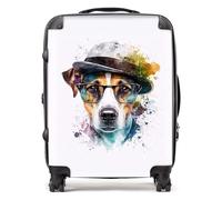 Warren Reed - Designer Jack Russell Dog Splashart Suitcase - Lightweight Hard Case, TSA Lock, 4 Spinner Wheels