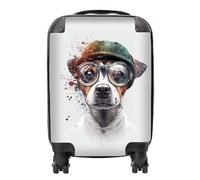 Warren Reed - Designer Jack Russell Terrier Dog Splashart Suitcase - Lightweight Hard Case, TSA Lock, 4 Spinner Wheels