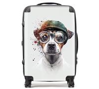 Warren Reed - Designer Jack Russell Terrier Dog Splashart Suitcase - Lightweight Hard Case, TSA Lock, 4 Spinner Wheels