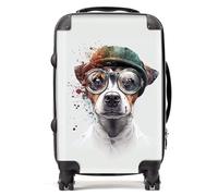 Warren Reed - Designer Jack Russell Terrier Dog Splashart Suitcase - Lightweight Hard Case, TSA Lock, 4 Spinner Wheels