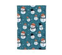 Warren Reed - Designer Jolly Christmas Snowmen Tea Towel in Blue Warren Reed - Designer Blue