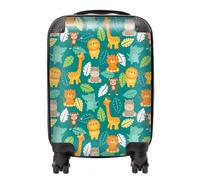 Warren Reed - Designer Jungle Animals Suitcase in Green | Size: Cabin Warren Reed - Designer Green Cabin