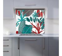 Warren Reed - Designer Jungle Exotic Summer Tropical Leaves Kitchen Splashback in Green | Size: 600mm x 600mm Warren Reed - Designer Green 600mm x 600mm