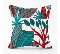 Warren Reed - Designer Jungle Exotic Summer Tropical Leaves Outdoor Cushion in Green | Size: 45 cm x 45 cm Warren Reed - Designer Green 45 cm x 45 cm
