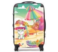 Warren Reed - Designer Kitten On A Beach Holiday Suitcase - Lightweight Hard Case, TSA Lock, 4 Spinner Wheels