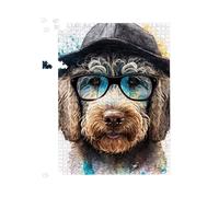 Warren Reed - Designer Labradoodle Dog Face Splashart Jigsaw Puzzle | Size: 500 Piece Warren Reed - Designer Multicolor 500 Piece
