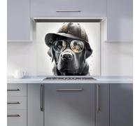 Warren Reed Designer Labrador Retriever Dog Premium Glass Kitchen Splashback W600mm X H650mm