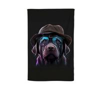 Warren Reed - Designer Labrador Retriever Dog Splashart Tea Towel Warren Reed - Designer Multicolor