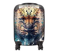 Leapoard Face Splashart On Light Background Suitcase Warren Reed - Designer Yellow Mini Cabin