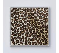 Warren Reed - Designer Leopard Hide Print Framed Canvas in Off-White | Size: w40 inch x h40 inch Warren Reed - Designer Off-White w40 inch x h40 inch