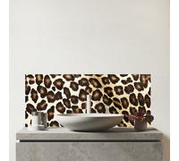 Warren Reed - Designer Leopard Hide Print Glass Bathroom Splashback in Brown Warren Reed - Designer Brown