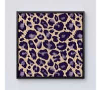 Warren Reed - Designer Leopard Print Framed Canvas in Black | Size: w40 inch x h40 inch Warren Reed - Designer Black w40 inch x h40 inch