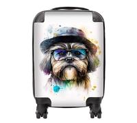 Warren Reed - Designer Lhasa Apso Dog Splashart Suitcase - Lightweight Hard Case, TSA Lock, 4 Spinner Wheels