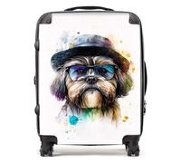 Warren Reed - Designer Lhasa Apso Dog Splashart Suitcase - Lightweight Hard Case, TSA Lock, 4 Spinner Wheels