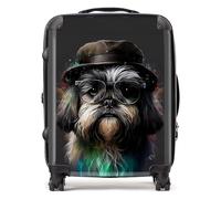 Warren Reed - Designer Lhasa Apso Dog Splashart Suitcase - Lightweight Hard Case, TSA Lock, 4 Spinner Wheels
