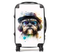 Warren Reed - Designer Lhasa Apso Dog Splashart Suitcase - Lightweight Hard Case, TSA Lock, 4 Spinner Wheels