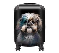 Warren Reed - Designer Lhasa Apso Splashart Suitcase - Lightweight Hard Case, TSA Lock, 4 Spinner Wheels