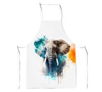 Warren Reed - Designer Majestic Elephant Splashart Junior Apron in Grey Warren Reed - Designer Grey