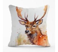 Warren Reed Designer Majestic Stag Watercolour Cushions 60Cm X 60Cm