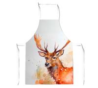 Warren Reed - Designer Majestic Stag Watercolour Junior Apron in Brown Warren Reed - Designer Brown