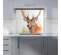 Warren Reed - Designer Majestic Stag Watercolour Kitchen Splashback - W900mm x H750mm