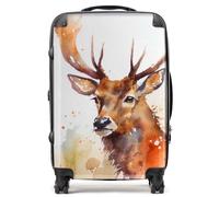 Warren Reed - Designer Majestic Stag Watercolour Suitcase - Lightweight Hard Case, TSA Lock, 4 Spinner Wheels