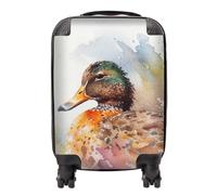 Warren Reed - Designer Mallard Watercolour Suitcase in Brown | Size: Medium Warren Reed - Designer Brown Medium