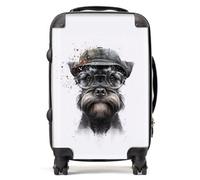 Warren Reed - Designer Miniature Schnauzer Dog With Glasses Splashart Suitcase Cabin, Multi