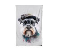 Warren Reed - Designer Miniature Schnauzer Dog Splashart Tea Towel Warren Reed - Designer Multicolor