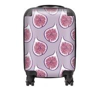 Warren Reed - Designer Modern Fig Pattern Suitcase in Purple | Size: Mini Cabin Warren Reed - Designer Purple Mini Cabin