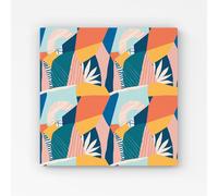 Warren Reed - Designer Modern Floral Pattern Canvas in Pink | Size: W16" x H16" Warren Reed - Designer Pink W16" x H16"