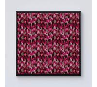 Warren Reed - Designer Modern Pink Animal Print Framed Canvas in Black | Size: W16" x H16" Warren Reed - Designer Black W16" x H16"