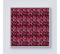 Warren Reed - Designer Modern Pink Animal Print Framed Canvas in Off-White | Size: W30" x H30" Warren Reed - Designer Off-White W30" x H30"