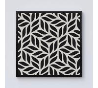 Warren Reed - Designer Modern Stylish Abstract Texture Framed Canvas in Black | Size: W30" x H30" Warren Reed - Designer Black W30" x H30"