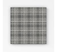 Warren Reed - Designer Monochrome Textured Checked Pattern Canvas in Grey | Size: w40 inch x h40 inch Warren Reed - Designer Grey w40 inch x h40 inch