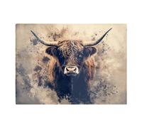 Warren Reed Designer Moody Splashart Highland Cow Chopping Board