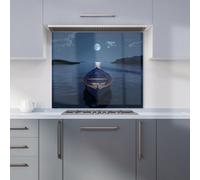 Warren Reed - Designer Moonlit Serenity on Quiet Waters Kitchen Splashback in Green | Size: 900mm x 650mm Warren Reed - Designer Green 900mm x 650mm
