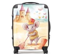 Warren Reed - Designer Mouse On A Beach Holiday Suitcase - Lightweight Hard Case, TSA Lock, 4 Spinner Wheels