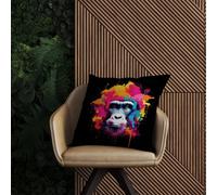 Warren Reed Designer Multi Coloured Monkey Face Outdoor Cushion 60Cm X 60Cm