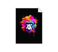 Warren Reed - Designer Multi Coloured Monkey Face Unframed Art Print | Size: W20" x H30" Warren Reed - Designer Multicolor W20" x H30"