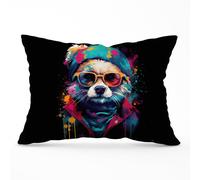Warren Reed Designer Multi Coloured Splashart Dog Cushions 45Cm X 45Cm